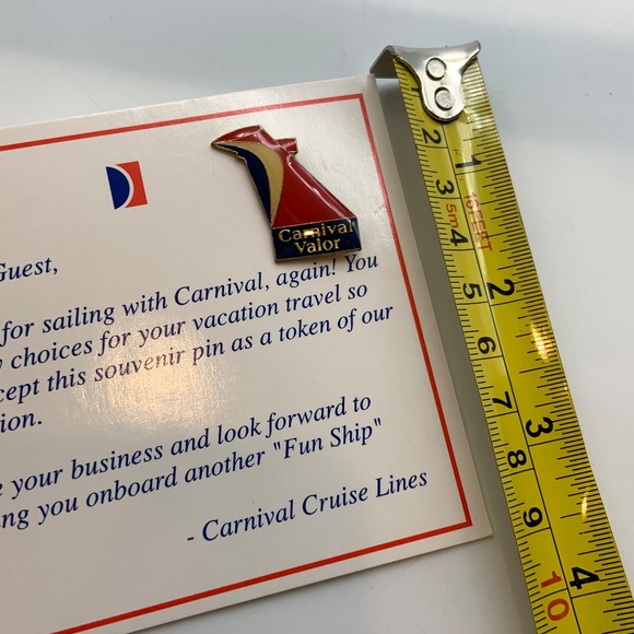 VTG Carnival Cruise Lines Carnival Valor Collectible Lapel Pin and Card - Picture 7 of 7